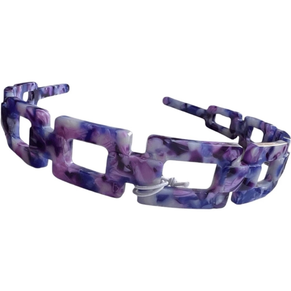 Draper James Purple Chain Link Headband w Dustbag - Picture 4 of 5